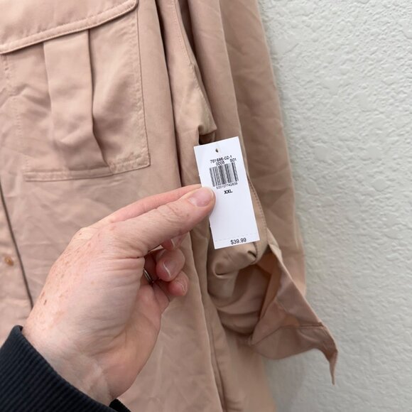 Old Navy Tiramisu Long Sleeve Double Pocket Button Up Shirt Womens size XXL NEW - Picture 3 of 6